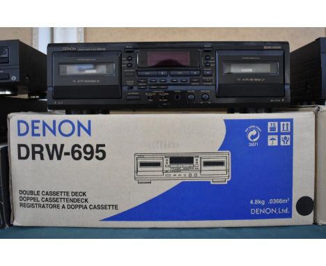 A Denon DRW-695 Double Cassette Deck (Working), With Box and Instruction Manual 