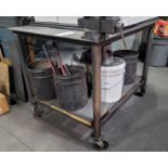 WELDING TABLE ON CASTERS, 48" X 38" X 7/16" TOP