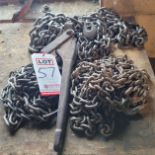 LOT - (4) CHAINS AND (1) CHAIN BINDER