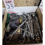 LOT - ASSORTED HAND TOOLS: WRENCHES, ALLEN WRENCHES, TORX T-HANDLE, PUNCHES