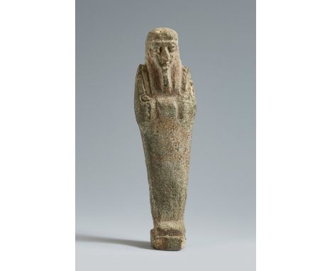 Ancient Egyptian Ushebti, Lower Egypt, 664-323 BC.Fayenza.Provenance: Private collection, Le Coudray, France.In good state of