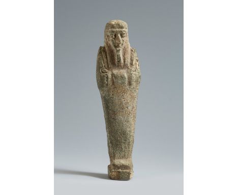 Ancient Egyptian Ushebti, Lower Egypt, 664-323 BC.Fayenza.Provenance: Private collection, Le Coudray, France.In good state of