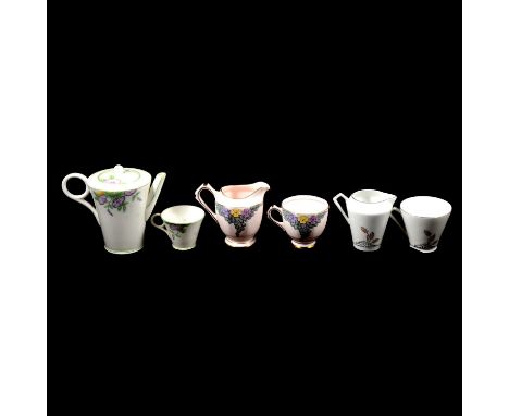 Three vintage tea and coffee sets, Tuscan China 'Plant' pattern, Gladstone China, and another.