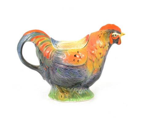 Royal Winton Grimwade's novelty Rooster teapot, mid 1930s, 16.5cm.Condition report:There are chips and cracks to the glaze on