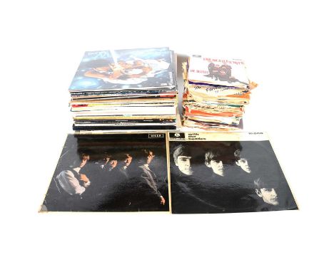 LP and 7" vinyl music records, including The Rolling Stones, LK4605 matrix 2A/3A, mono; The Beatles - With the Beatles PMC120