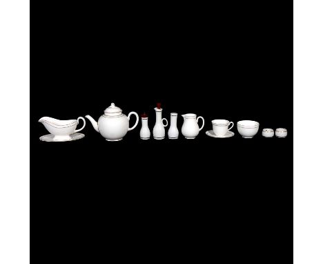 Royal Worcester, a dinner and tea service, 'Contessa' pattern, six place settings, two covered tureens, etc.Qty: 1 box