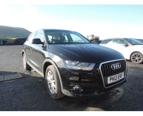 An Audi Q3 TDI manual Black, PK12EKF 22800 miles MOT 27/4/2017 Please note buyers premium ONLY 10% (including VAT) on this ve