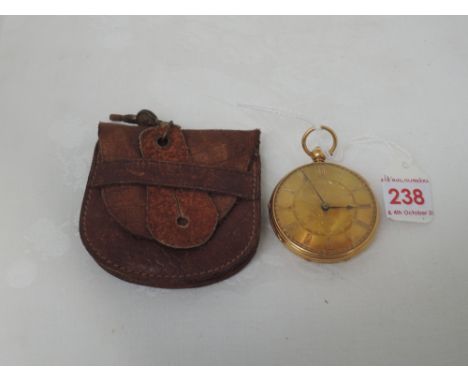 A Victorian 18ct gold key wound pocket watch by L Plato Birmingham no: 30244, having Roman numeral dial to foliate engraved f