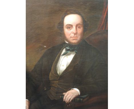 An oil painting, portrait of Sir Joshua Hopkinson, 19th century, 36x27' framed