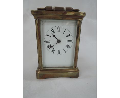 A 20th century brass carriage clock of traditional design