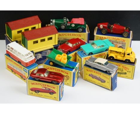 11 Boxed Matchbox Lesney diecast models to include 6 x Matchbox 75 Series (27 Cadillac Sedan (box missing end tab), 51 Tippin