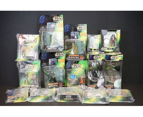 Star Wars - 15 Carded / boxed Kenner The Power of the Force figures to include Dagobah, Death Star, Chewbacca etc, ex 