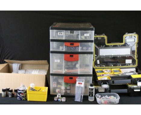 Large collection of model colour modelling paints to include Revell enamel, Humbrol enamel &amp; acrylic, Tamiya acrylic, Val