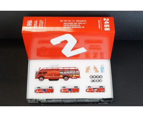 Boxed ltd edn Brumm TRS02 Race Transporter Set Scuderia Ferrari GP Italia 1961 World Champion, complete and excellent within 