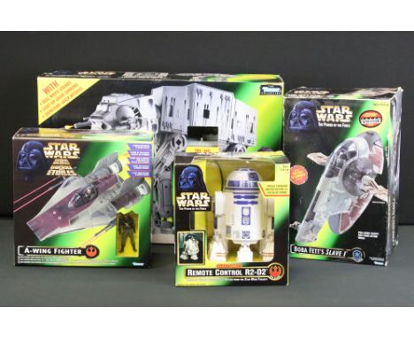 Star Wars - Four Boxed Kenner Star Wars vehicle sets to include x3 The Power Of The Force (Boba Fett's Slave I, Electronic Re