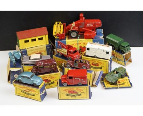 12 Boxed Matchbox Series 'Moko Lesney' diecast models to include No. 5 Major Pack, No. 3 Accessory Pack, 74 Mobile Canteen, 6