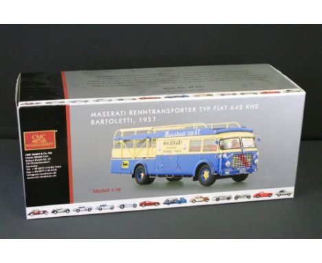 Boxed CMC Exclusive Modelle 1/18 M097 Maserati Renntransporter Typ Fiat 6422 RN2 Bartoletti, 1957 diecast model, ex 