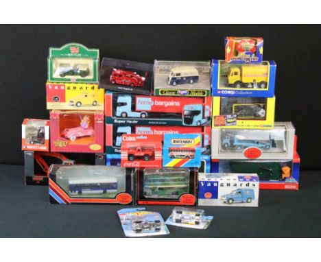 22 Boxed diecast models to include Corgi, Vanguards, EFE Exclusive First Editions, ERTL, Mattel Hot Wheels etc 