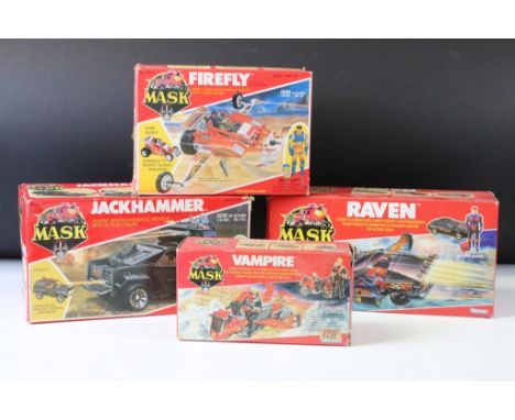 MASK - Four boxed Kenner MASK vehicles without figures to include Raven, Firefly, Jackhammer and Vampire (with helmet), all i