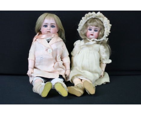 Two Kammer &amp; Reinhardt / Simon &amp; Halbig Bisque Head Dolls, one impressed number 39, 37cm high and the other impressed