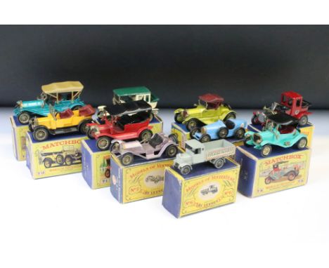 Ten boxed Matchbox Models of Yesteryear diecast models to include Y-13 New Model - 1911 Daimler, Y-7 Mercer 1913 Raceabout Ty