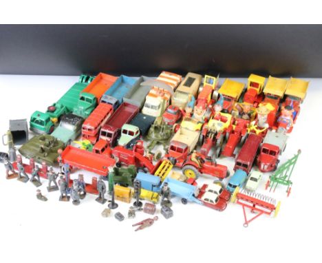 Over 40 mostly mid 20th C play worn diecast models, to include Dinky, Corgi, Triang &amp; Matchbox examples, featuring Triang