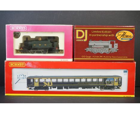 Two boxed Hornby OO gauge locomotives to include Super Detail R2866 Wessex Trains Class 153 DMU 153382 and R2304 0-4-0T Indus