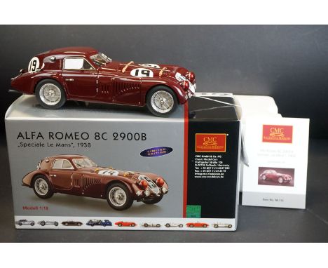Boxed CMC Exclusive Modelle 1/18 M111 Alfa Romeo 8C 2900B Speciale Le Mans 1938 diecast model, ex 