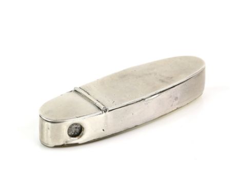 Novelty Victorian coffin form combination silver vesta case and cheroot cutter, bi Sectional, by George Henry James, London 1