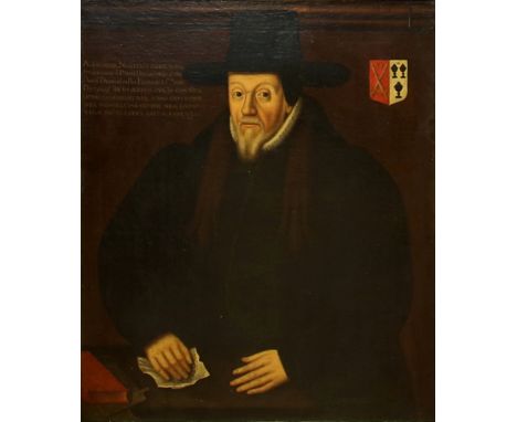 British School (16th/17th century). 'Portrait of  Dean Alexander Nowell (c1507-1602)', by an unknown hand, oil on canvas, re-