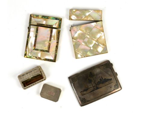 George VI silver snuff box, rectangular with capped corners, by D Bros, Birmingham 1938, 5 cm wide, 37 gr. ,together with a n