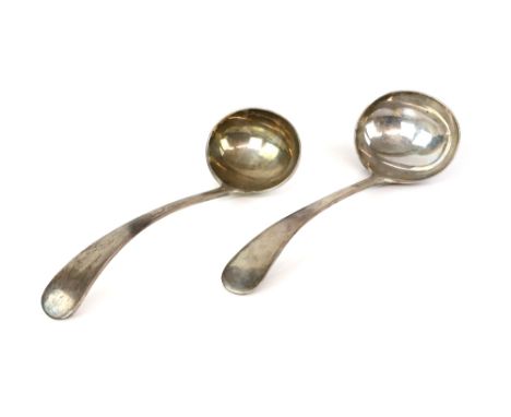 Pair of George V silver Old English pattern sauce ladles, by William Hutton &amp; Sons Ltd., Sheffield, 1925, 5.5oz, 171g,   