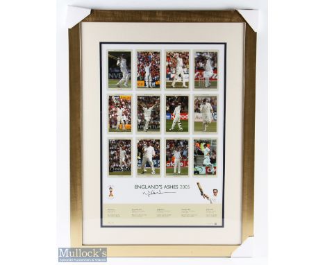 2005 England Cricket Ashes Signed Michael Vaughan Print, with COA, No.4 of 500 limited edition prints, mounted under Perspex 