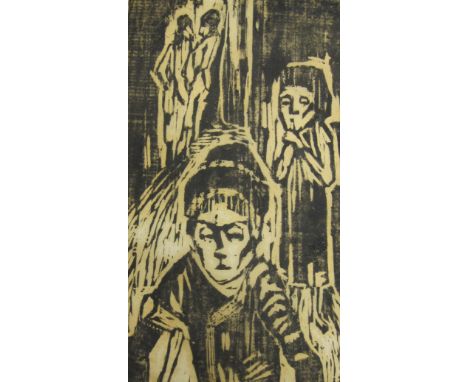 "*‡GERSHOM (?)A folio containing expressionist woodcuts,the majority depicting portrait subjectson varying experimental paper