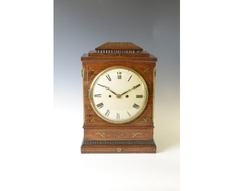 "A Regency rosewood repeater Bracket Clock, with twin train fusee movement, the movement inscribed Fisher, Braithwaite & Jone
