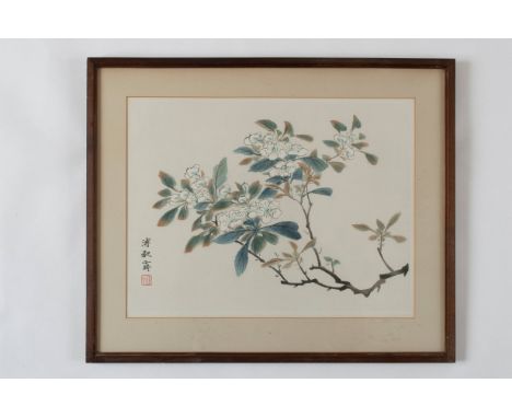 WATERCOLOUR PRINT OF APPLE BLOSSOM AFTER CHINESE MASTERS&nbsp;
33X24CM