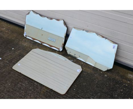 Three vintage wall mirrors, largest approximately 49 cm x 74 cm. [3]. [W]