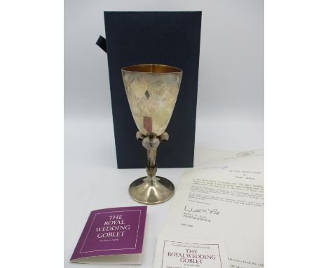 A Stuart Devlin silver commemorative goblet for the Royal Wedding of the Prince of Wales, London 1981, limited edition Frankl