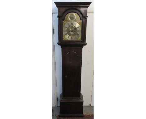 A George III mahogany 8 day longcase clock The arched top dial signed 'Thos Napier Glasgow', having a matted centre, date ape