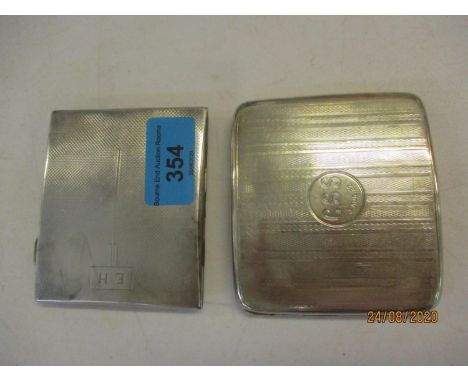 Two silver engine turned cigarette boxes 