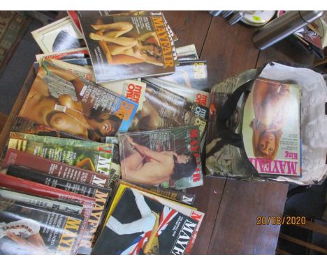 A quantity of vintage adult magazines to include Mayfair and Men Only 