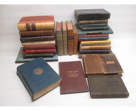 Collection of assorted leather bound and vintage books (qty.) 