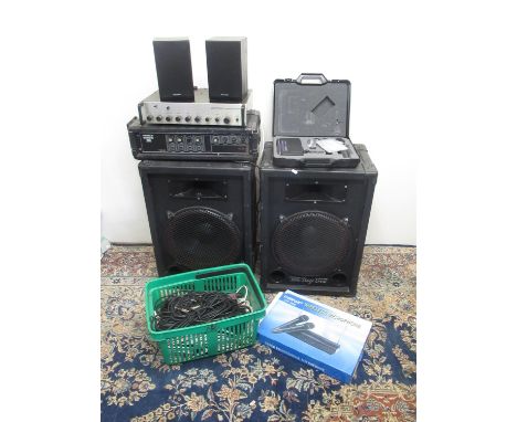 Ctenfan CF-200 wireless microphone, Eagle Pro100 Professional PA Amplifier, Torque T100 MA, 2 IMG Stage Line speakers, 2 smal