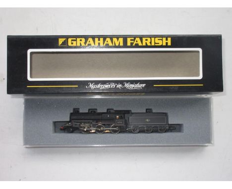 Graham Farish by Bachmann N gauge 2-6-0 Midland Crab loco 46255 and tender, BR late crest, item 372-225, boxed and appears un