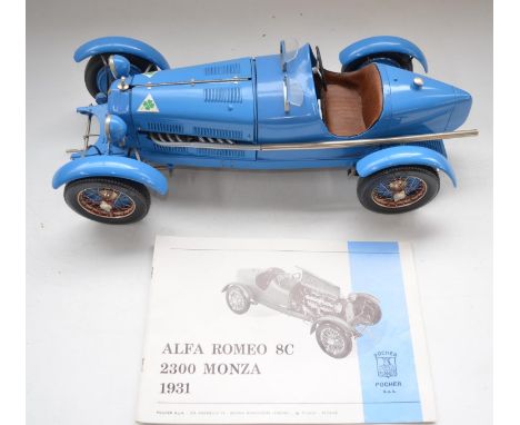 Built Pocher Models 1/8 scale Alfa Romeo 8C 2300 Monza 1931 mixed media model with original instruction manual, poseable fron