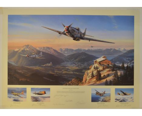 "Mustangs Over The Eagle's Nest", high quality unframed limited edition print by Nicolas Trudigan, 54/150, signed in pencil b