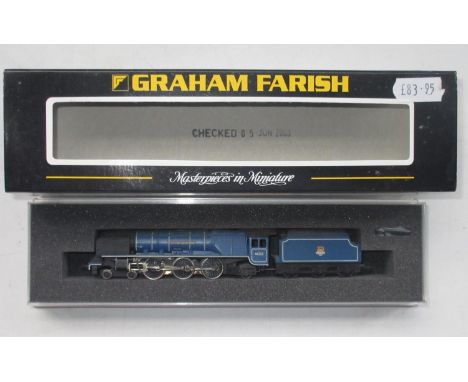 Graham Farish by Bachmann N gauge 4-6-2 City of Hereford loco 46255 and tender, BR blue emblem,  item 372175, boxed and appea