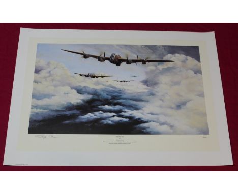 MOSQUITO COAST. Print by Stephan Brown. Mosquito B MkIVs of 139 squadron over the coast. Signed by artist anda veteran.14/100