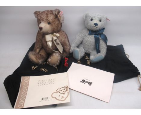 Steiff Teddy Bear of the Year 2009, in light blue mohair, H30cm, Ltd.ed 13/1500, with certificate and dust bag, and a Steiff 