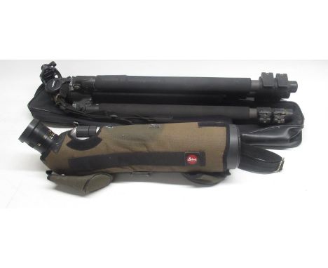 Leica Apo-Televid spotting scope, serial no. 2055661, in fitted canvas cover with a Velbon tripod (2) 